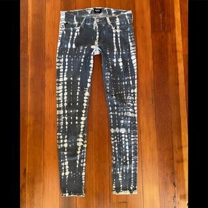 New Hudson Krista stretch skinny pencil Jeans 27 low rise. Tie dye zebra black